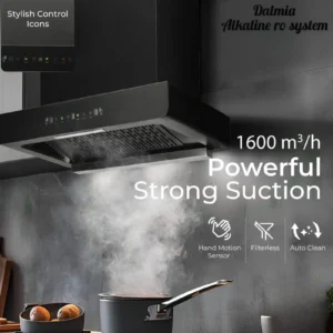 Dalmia motion sensor kitchen chimney with 1600 m3 strong suction and auto clean