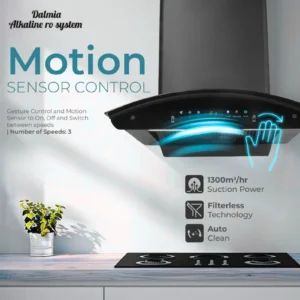 Dalmia motion sensor kitchen chimney with 1300 m3 suction and auto clean