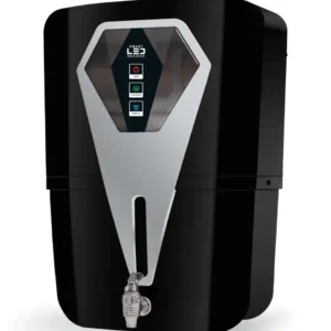 Black smart RO water purifier with LED indicator for home use